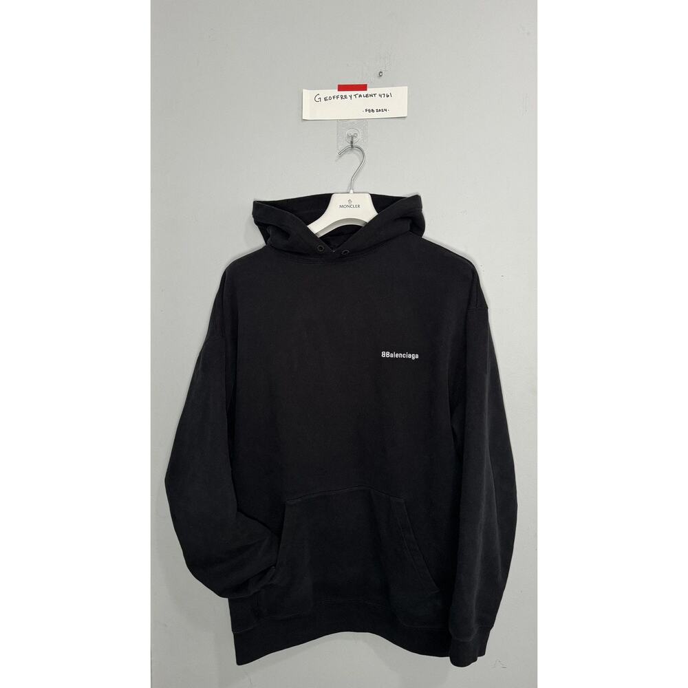 BALENCIAGA ‘BBALENCIAGA LOGO’ BLACK HOODIE - OVERSIZED MEDIM